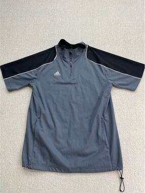 Adidas Men's Short Sleeve Pullover Sports Shirt Size S Gray Black
